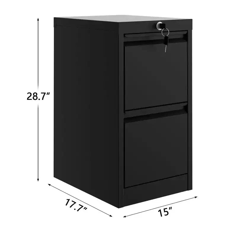 Classeur vertical avec serrure, meuble de rangement en métal à 2 tiroirs pour documents de format lettre et légal