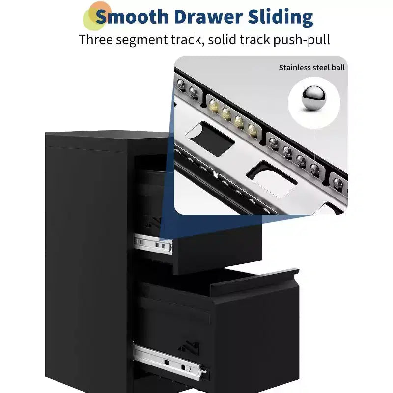 Classeur vertical avec serrure, meuble de rangement en métal à 2 tiroirs pour documents de format lettre et légal