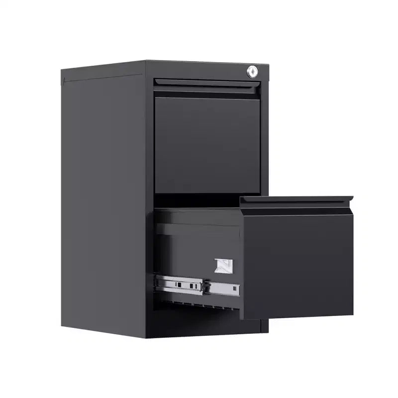 Classeur vertical avec serrure, meuble de rangement en métal à 2 tiroirs pour documents de format lettre et légal