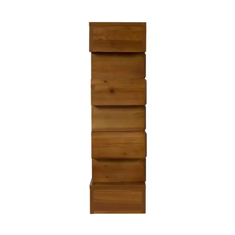 Console en bois empilé, géométrique et rustique