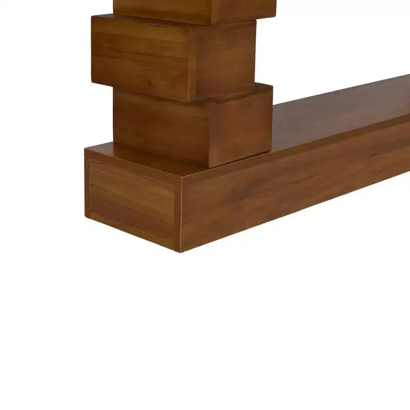 Console en bois empilé, géométrique et rustique
