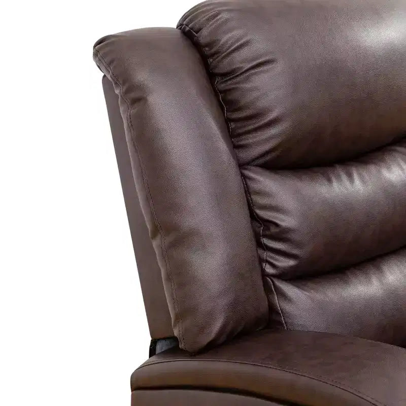 Causeuse inclinable en similicuir, Recliner 2 places avec dossier réglable pour salon, Marron