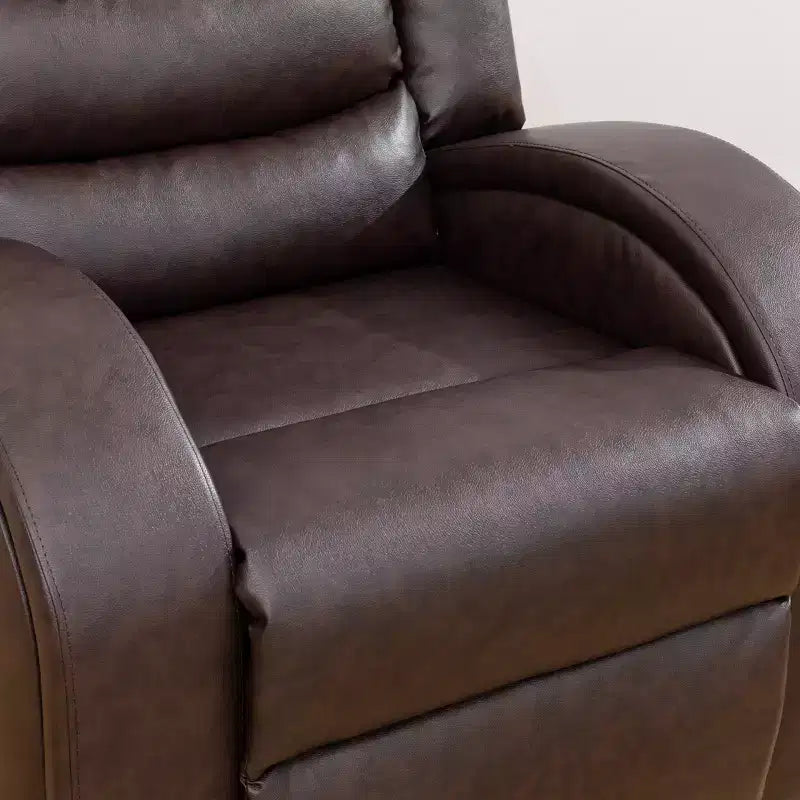 Causeuse inclinable en similicuir, Recliner 2 places avec dossier réglable pour salon, Marron