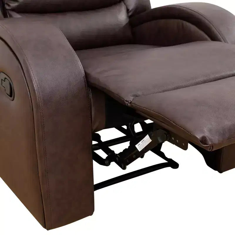 Causeuse inclinable en similicuir, Recliner 2 places avec dossier réglable pour salon, Marron