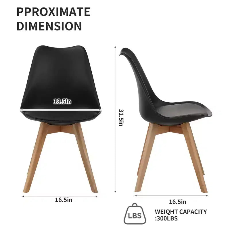 Chaises de salle à manger au design minimaliste et de style moderne pour cuisine et salle à manger, ensemble de 4 chaises de salle à manger sans accoudoirs à structure solide