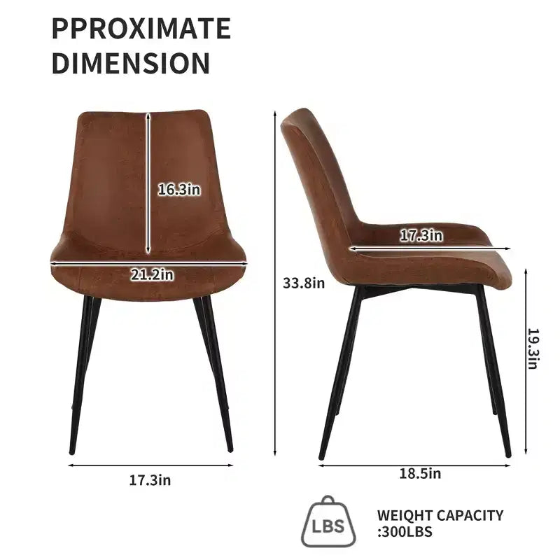 Chaises de salle à manger au design minimaliste et de style moderne pour cuisine et salle à manger, ensemble de 4 chaises de salle à manger sans accoudoirs à structure solide