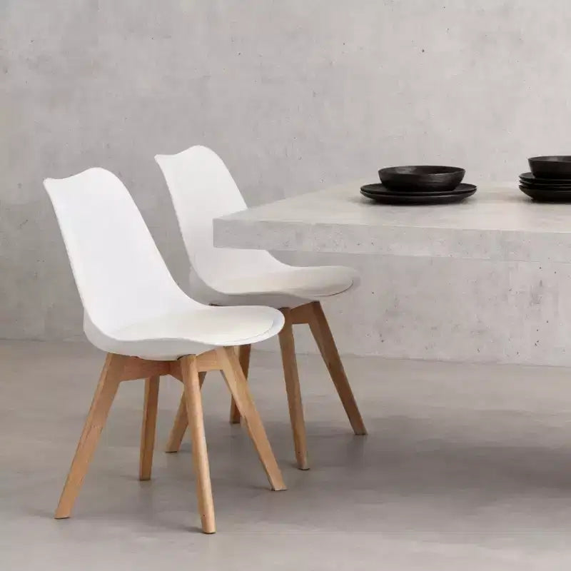 Chaises de salle à manger au design minimaliste et de style moderne pour cuisine et salle à manger, ensemble de 4 chaises de salle à manger sans accoudoirs à structure solide