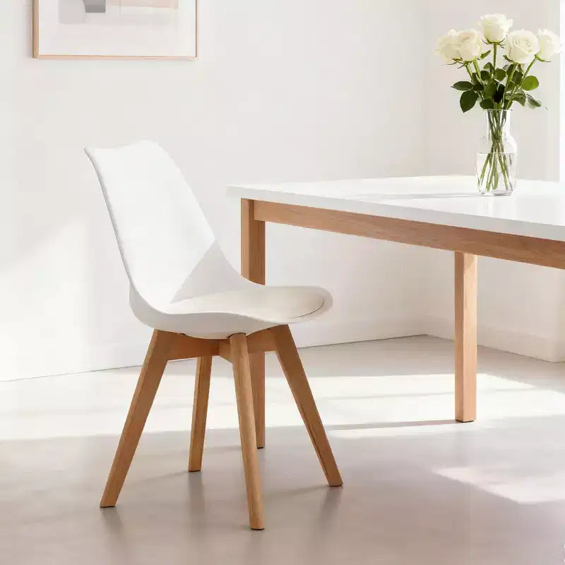 Chaises de salle à manger au design minimaliste et de style moderne pour cuisine et salle à manger, ensemble de 4 chaises de salle à manger sans accoudoirs à structure solide