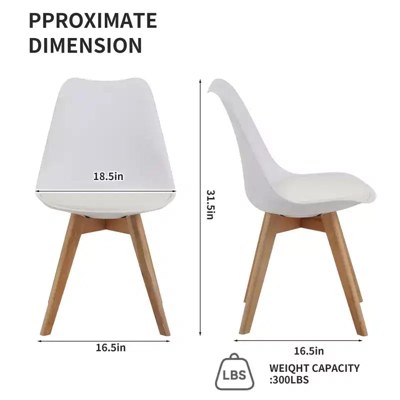 Chaises de salle à manger au design minimaliste et de style moderne pour cuisine et salle à manger, ensemble de 4 chaises de salle à manger sans accoudoirs à structure solide