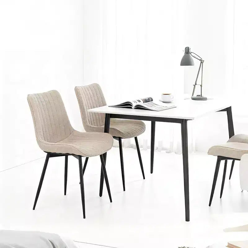 Chaises de salle à manger au design minimaliste et de style moderne pour cuisine et salle à manger, ensemble de 4 chaises de salle à manger sans accoudoirs à structure solide