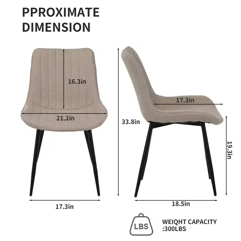 Chaises de salle à manger au design minimaliste et de style moderne pour cuisine et salle à manger, ensemble de 4 chaises de salle à manger sans accoudoirs à structure solide