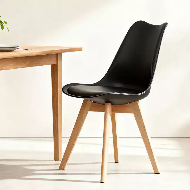 Chaises de salle à manger au design minimaliste et de style moderne pour cuisine et salle à manger, ensemble de 4 chaises de salle à manger sans accoudoirs à structure solide