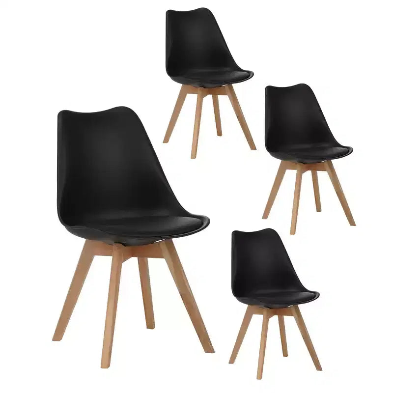 Chaises de salle à manger au design minimaliste et de style moderne pour cuisine et salle à manger, ensemble de 4 chaises de salle à manger sans accoudoirs à structure solide