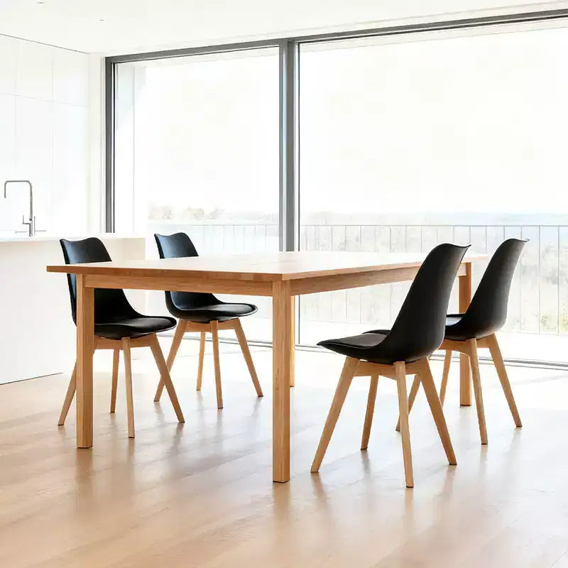Chaises de salle à manger au design minimaliste et de style moderne pour cuisine et salle à manger, ensemble de 4 chaises de salle à manger sans accoudoirs à structure solide