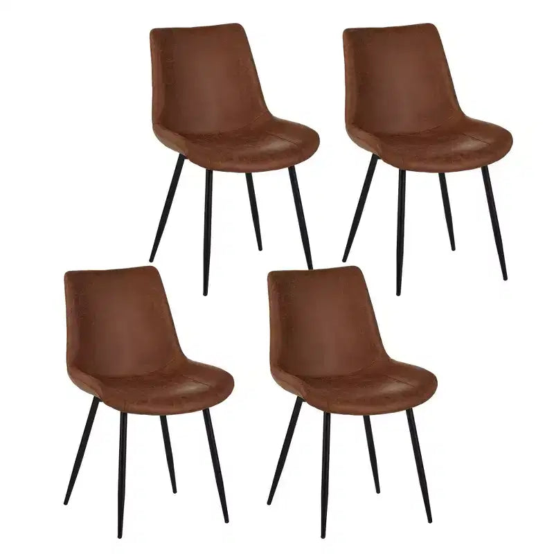 Chaises de salle à manger au design minimaliste et de style moderne pour cuisine et salle à manger, ensemble de 4 chaises de salle à manger sans accoudoirs à structure solide