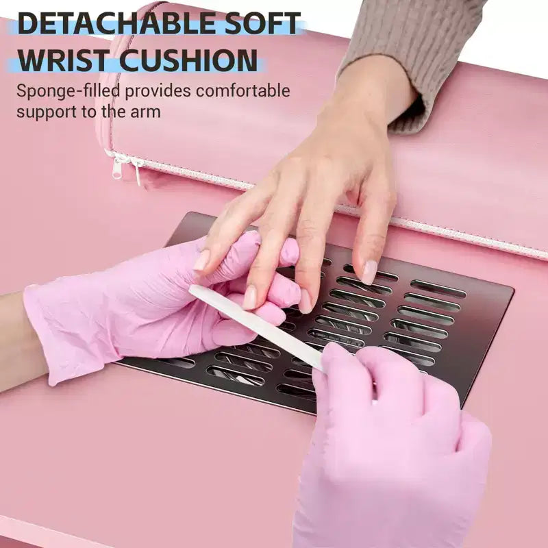 Table de manucure, bureau à ongles pour technicienne en pose d'ongles, poste de travail pour ongles avec collecteur de poussière électrique, table de rangement pour salon de manucure