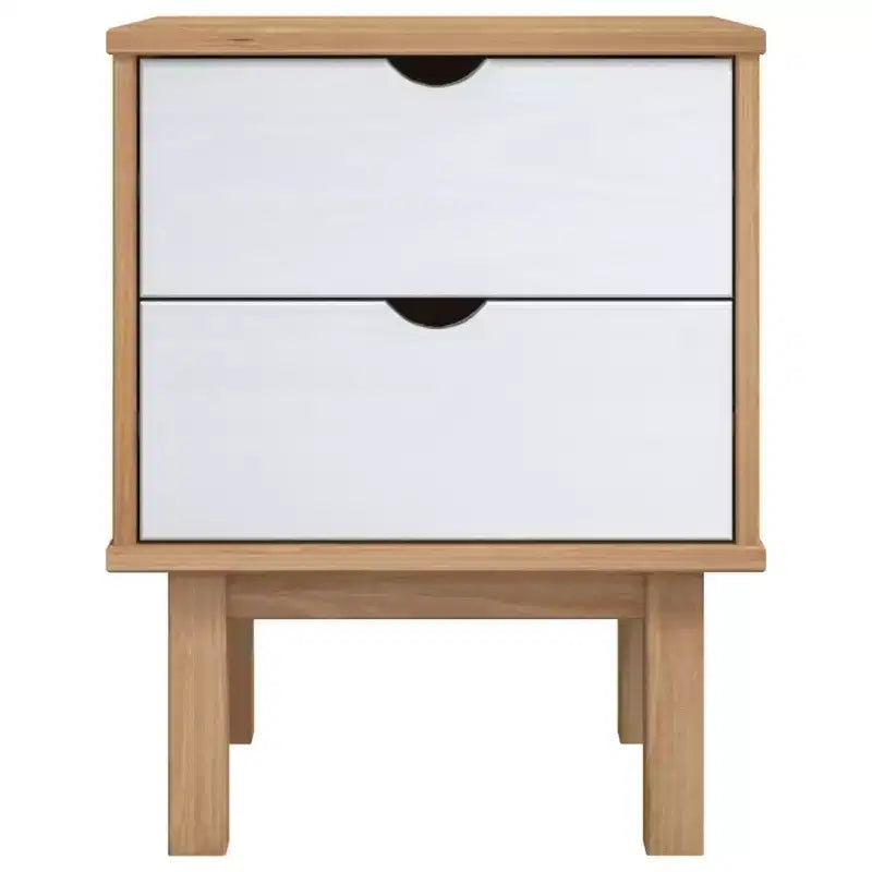 Table de chevet en pin massif marron rustique 45 x 39 x 57 cm