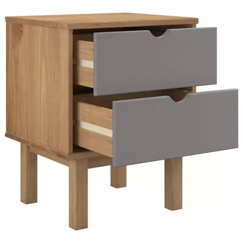 Table de chevet en pin massif marron rustique 45 x 39 x 57 cm