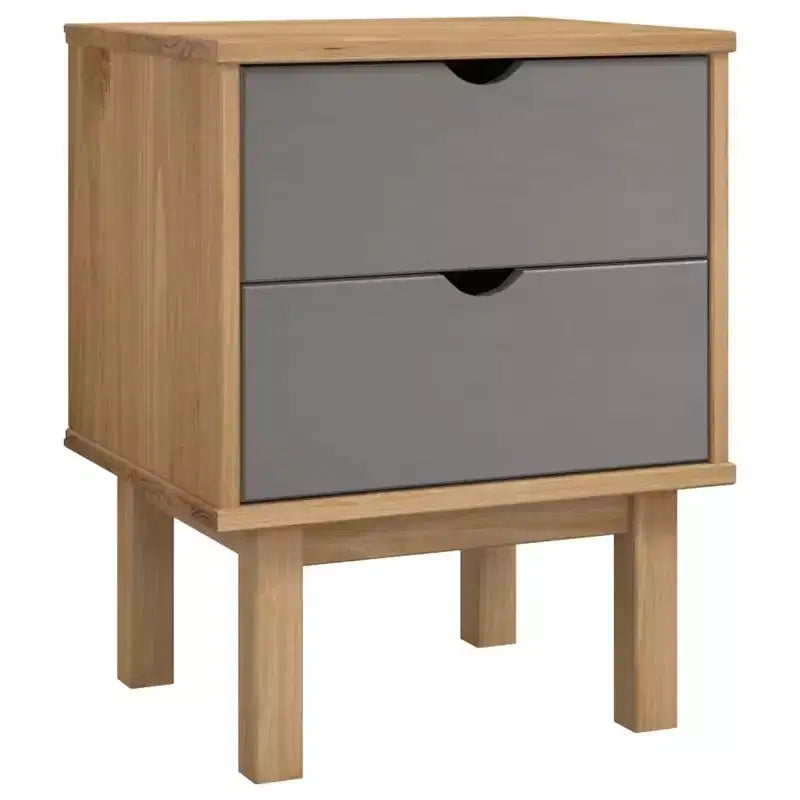 Table de chevet en pin massif marron rustique 45 x 39 x 57 cm