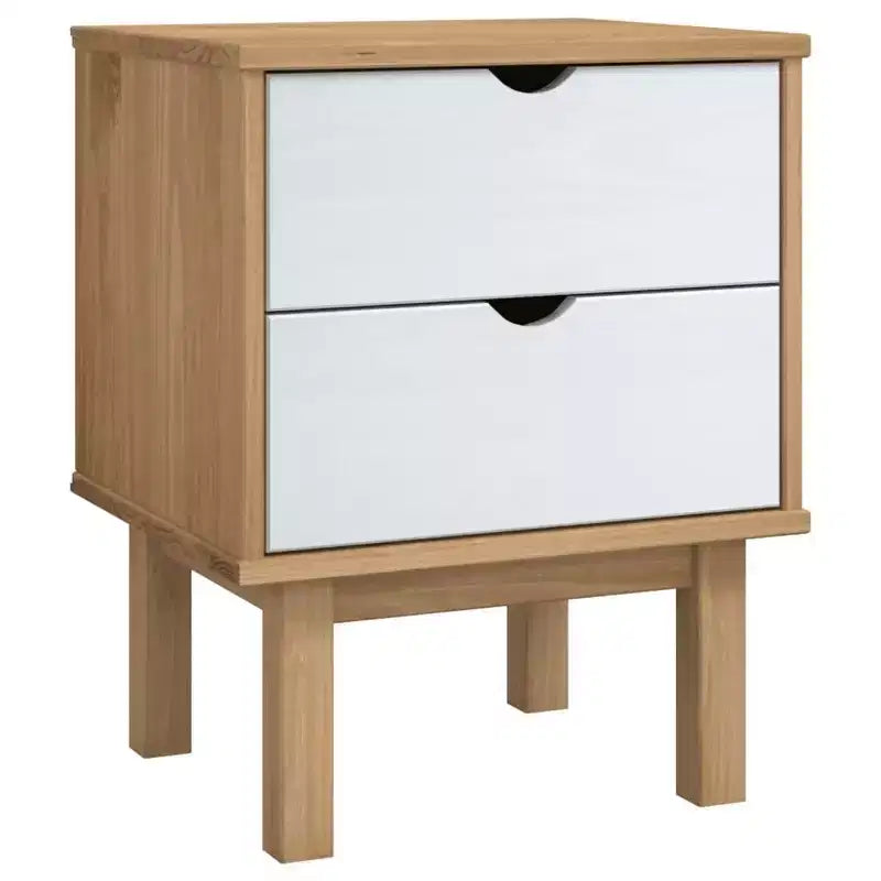 Table de chevet en pin massif marron rustique 45 x 39 x 57 cm