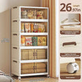 AEELLEEA Stackable Foldable Lidded Storage Bins with Doors & Wheels - Foldable Storage Cabinet for Home, Dorm & Office