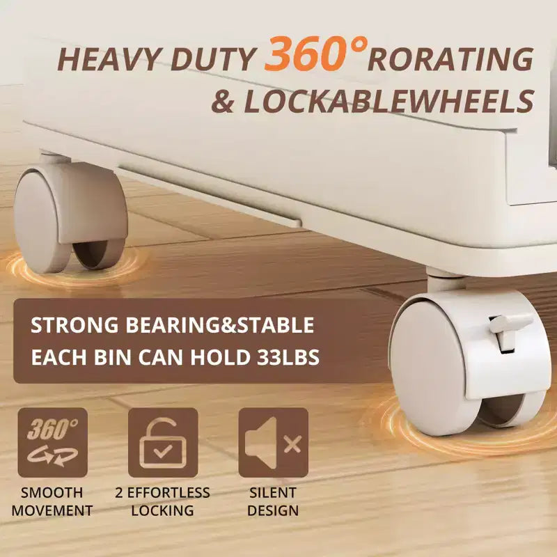 Boîtes de rangement pliantes empilables avec couvercles, portes et roulettes - Meuble de rangement pliant pour la maison, le dortoir et le bureau