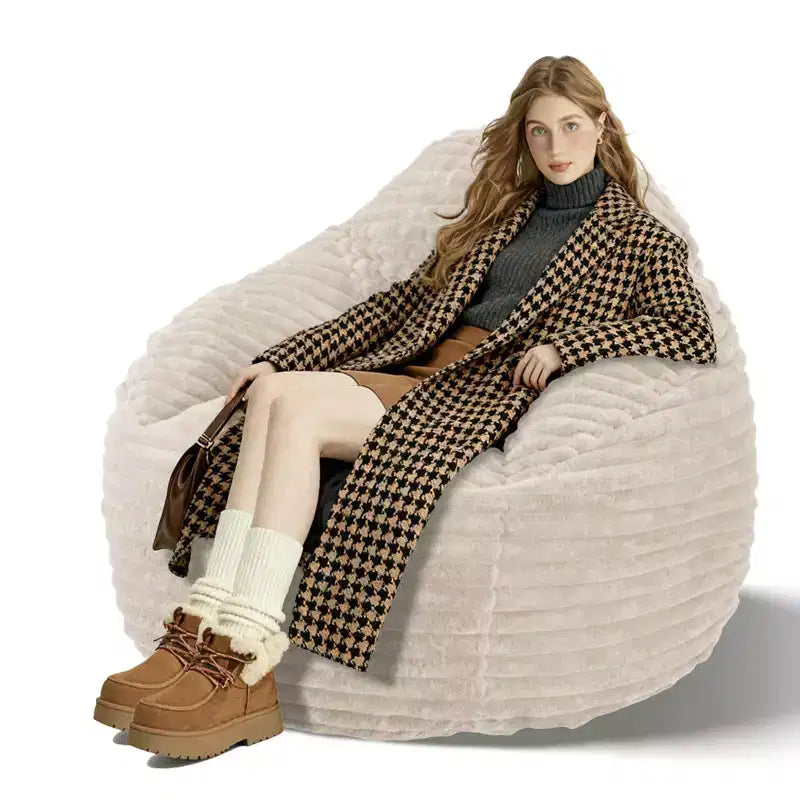 Pouf géant pour adultes, Canapé-pouf avec housse amovible, Fauteuil-canapé confortable avec mousse haute densité, Canapé-pouf pour chambre à coucher