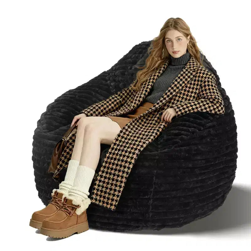Pouf géant pour adultes, Canapé-pouf avec housse amovible, Fauteuil-canapé confortable avec mousse haute densité, Canapé-pouf pour chambre à coucher