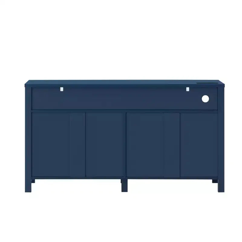 Buffet de ferme moderne à 4 portes avec ports de chargement USB et étagères réglables