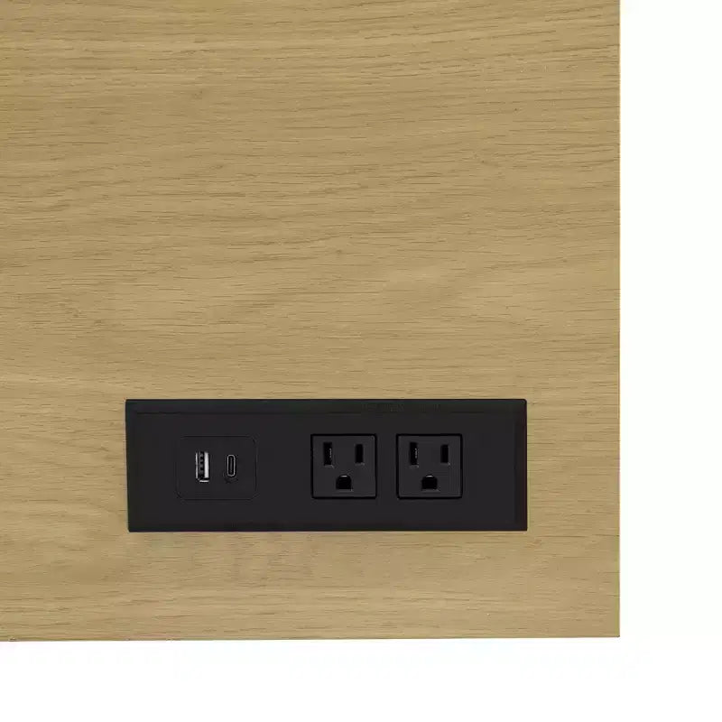 Buffet de ferme moderne à 4 portes avec ports de chargement USB et étagères réglables