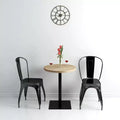 Table de bistro Table de bar de cuisine Table de salle à manger Bois d'ingénierie et acier Rond - Chêne 60 x 75 cm