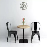 Table de bistro Table de bar de cuisine Table de salle à manger Bois d'ingénierie et acier Rond - Chêne 60 x 75 cm