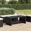Table basse en rotin PE noir, acier poudré 100x50x40 cm - Noir