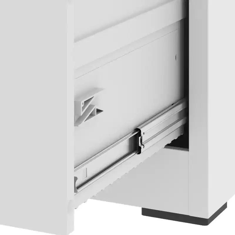 Meuble de classement latéral à 2 tiroirs avec serrure - Classeur en acier blanc pour dossiers format lettre/légal/A4, Bureau à domicile moderne