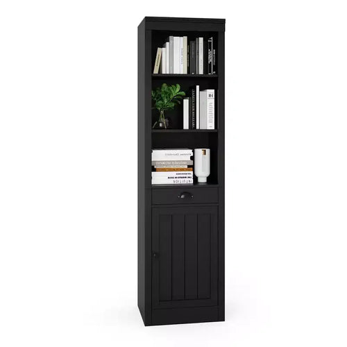 3-Shelf Bookcase with Cabinet, 71 Tall Bookshelf with Open Shelves & Door Storage, Adjustable Organizer for Living Room, Office, Bedroom
