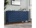 Living Room Floor Sideboard with 5 Geometric Design Doors,Accent Sideboard Buffet Storage Cabinet,Floor Storage Cabinets for Hallway,Entryway,Kitchen