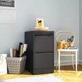 Classeur vertical en métal à 2 tiroirs de 28 po avec serrure, armoire de classement en acier noir pour bureau à domicile, convient aux formats A4/Legal/Lettre
