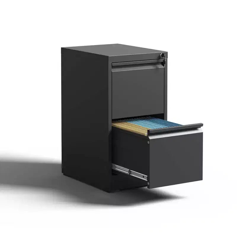 Classeur vertical en métal à 2 tiroirs de 28 po avec serrure, armoire de classement en acier noir pour bureau à domicile, convient aux formats A4/Legal/Lettre