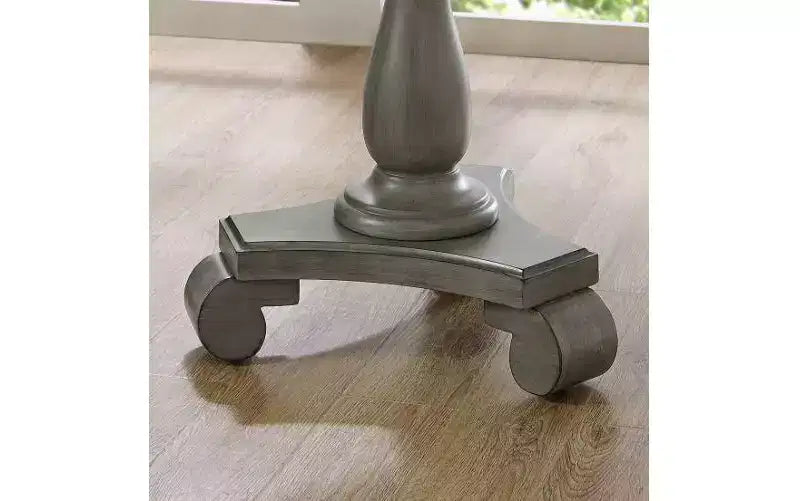 Table d'appoint piédestal ronde en bois, table de bout traditionnelle de 66 cm avec pieds sculptés, petite table basse intemporelle pour salon et chambre