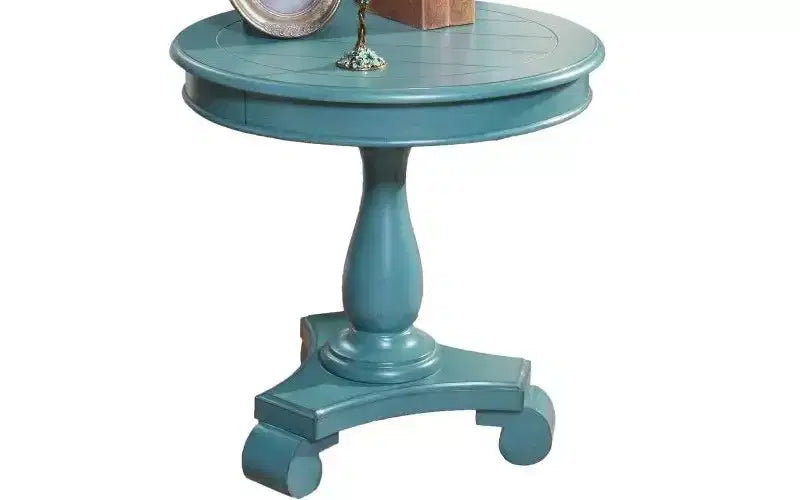 Table d'appoint piédestal ronde en bois, table de bout traditionnelle de 66 cm avec pieds sculptés, petite table basse intemporelle pour salon et chambre