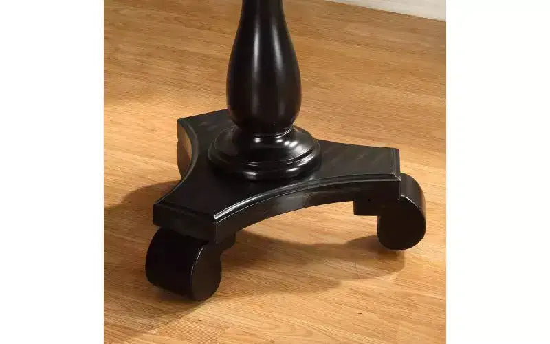 Table d'appoint piédestal ronde en bois, table de bout traditionnelle de 66 cm avec pieds sculptés, petite table basse intemporelle pour salon et chambre