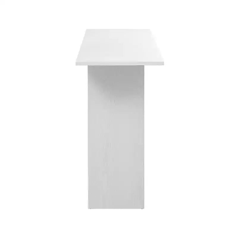 Console moderne avec étagère inférieure, table d'entrée avec design courbé et placage en frêne, tables de foyer pour entrée, salon