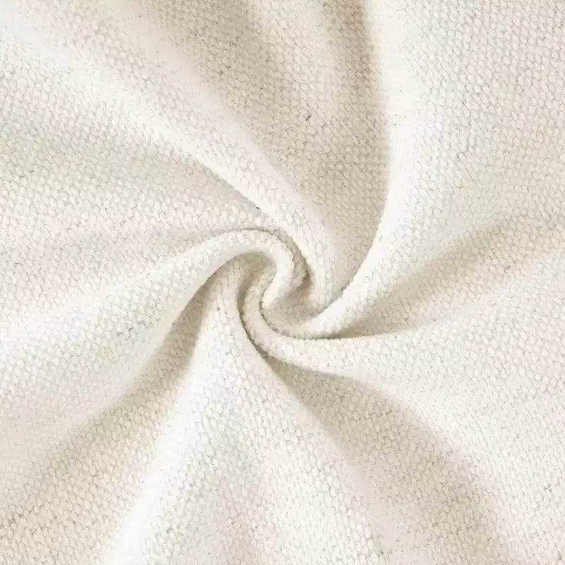 Cadre de lit plateforme Queen/King avec tête de lit rembourrée et tissu rayé minimaliste, Beige
