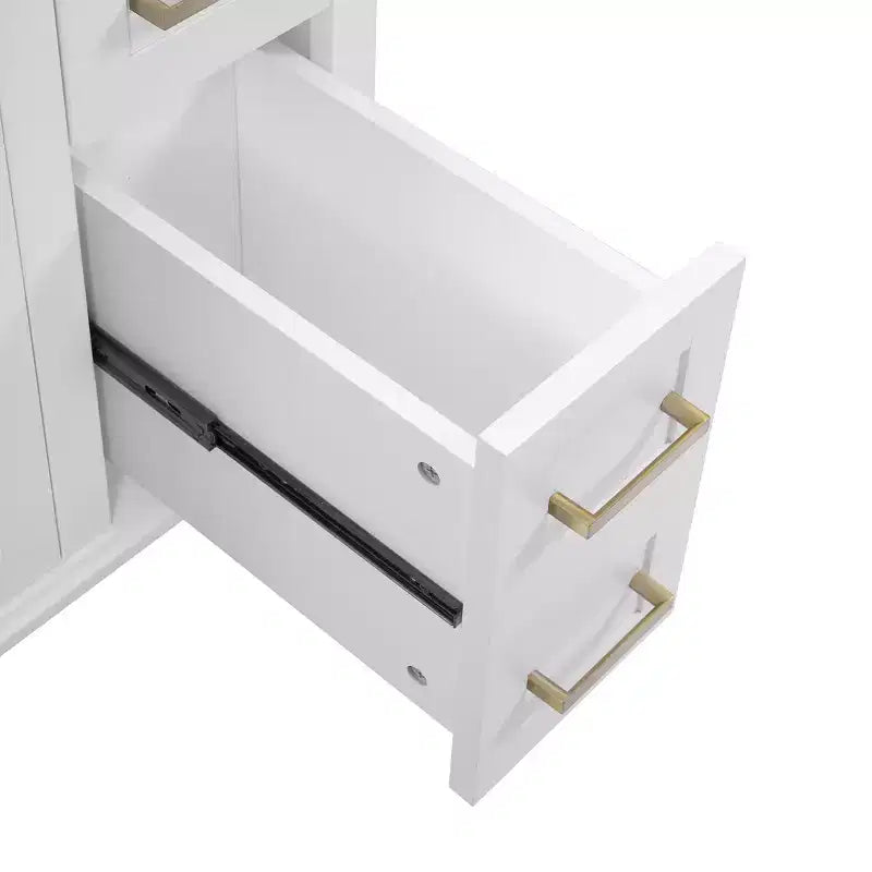 Meuble-lavabo de salle de bain de 76 cm avec évier, meuble de rangement de salle de bain avec portes et tiroirs à fermeture douce pour petit espace
