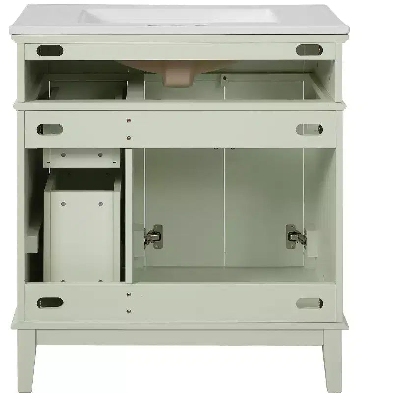 Meuble-lavabo de salle de bain de 76 cm avec évier, meuble de rangement de salle de bain avec portes et tiroirs à fermeture douce pour petit espace