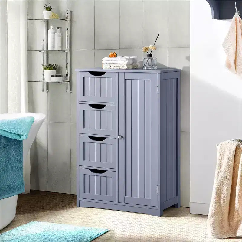 Meuble bas de salle de bain en bois avec 4 tiroirs