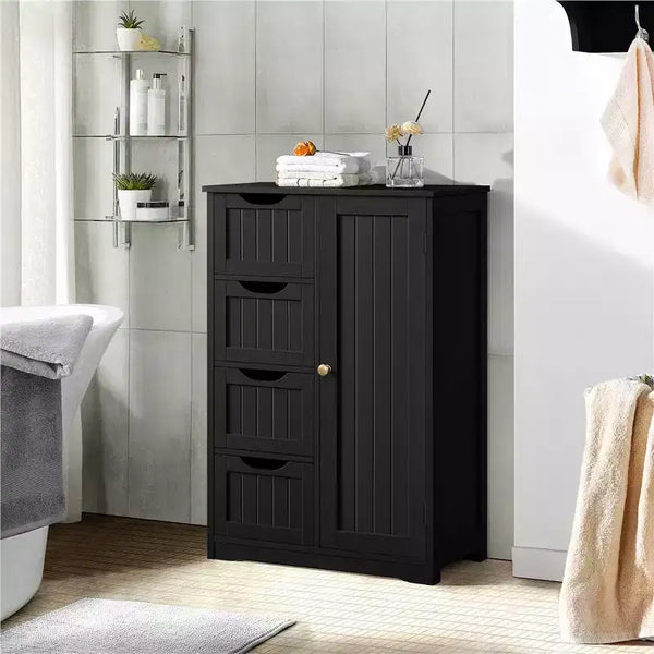 Meuble bas de salle de bain en bois avec 4 tiroirs
