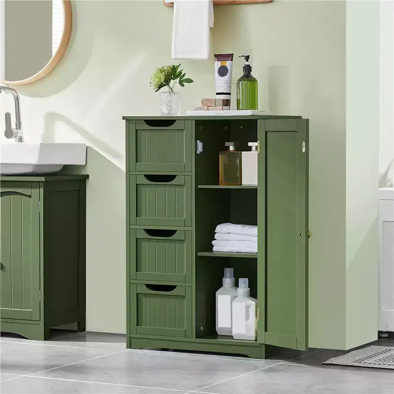 Meuble bas de salle de bain en bois avec 4 tiroirs