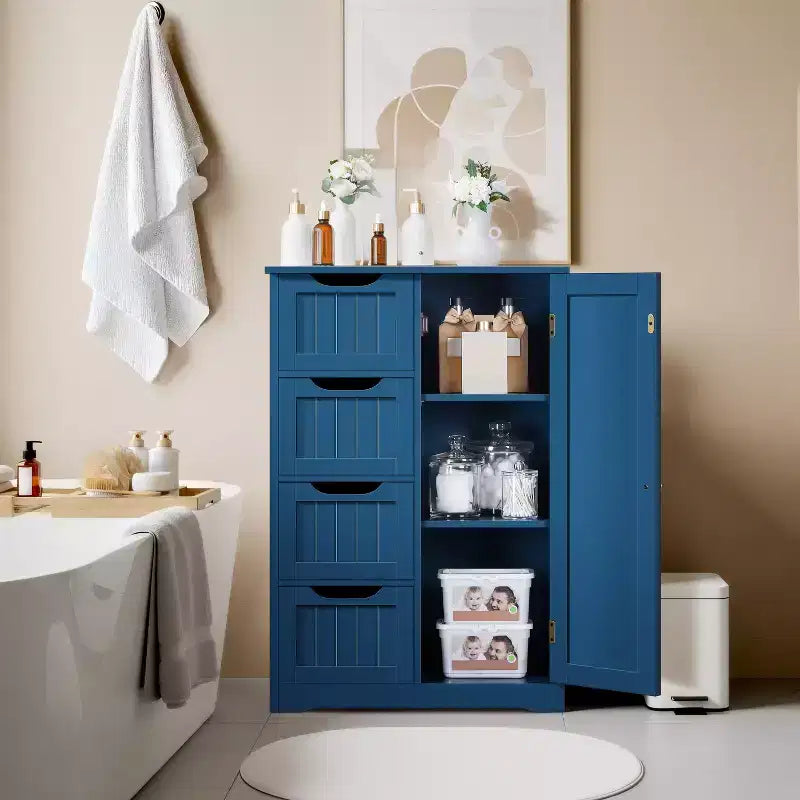 Meuble bas de salle de bain en bois avec 4 tiroirs