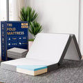 Continental Sleep 4 Portable Tri Folding Gel Memory Foam Mattress | Breathable Mesh Sides with Ultra Soft, Removable and Washable Cover.